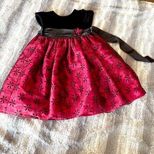 6X George Black Velvet Dress